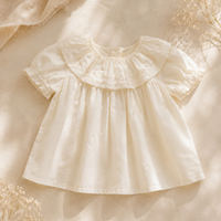 Thumbnail for Ruffle Collar Top – Elegant & comfortable – Top with decorative collar and puff sleeves