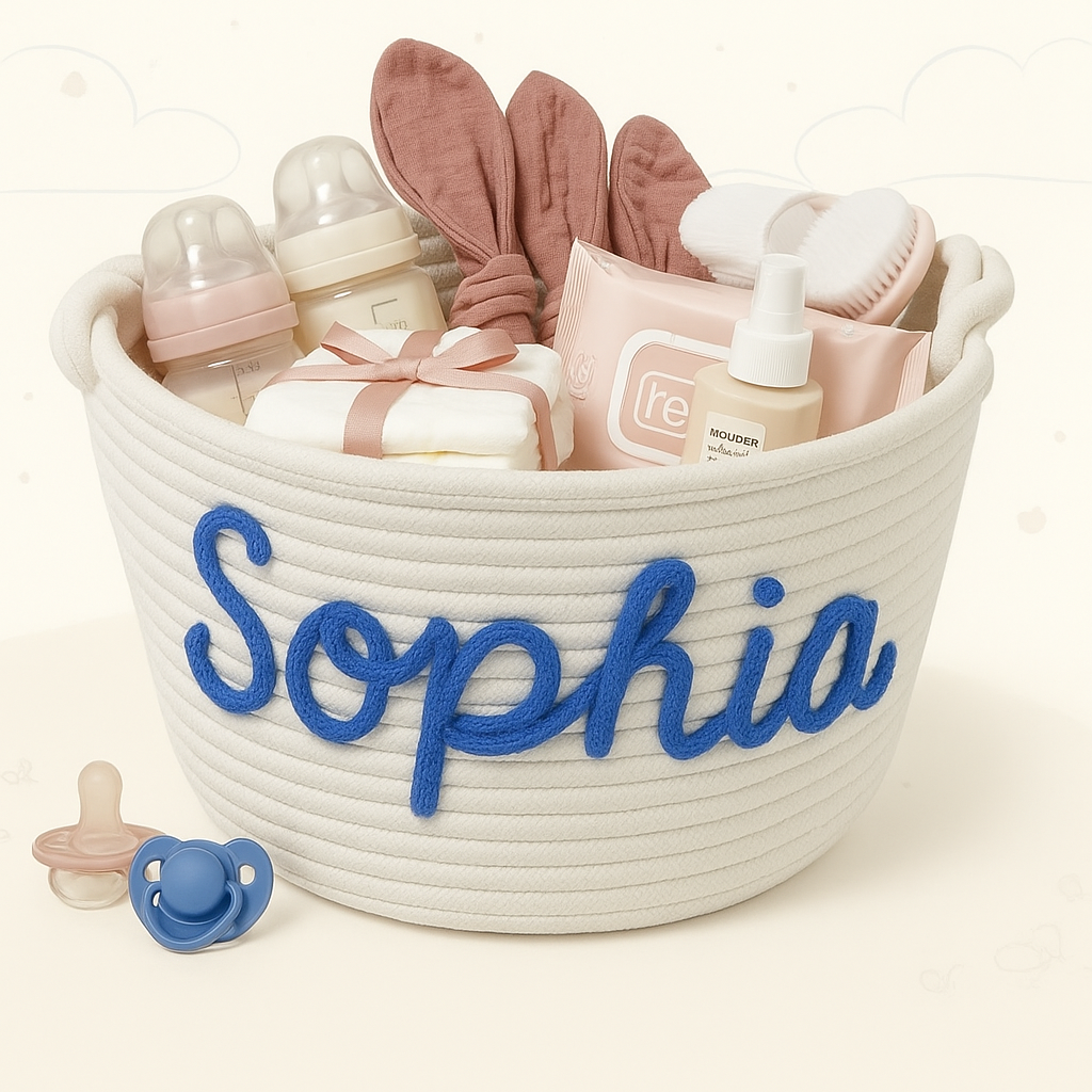 CuddleBasket – Cute & Personal – Personalized Diaper Basket