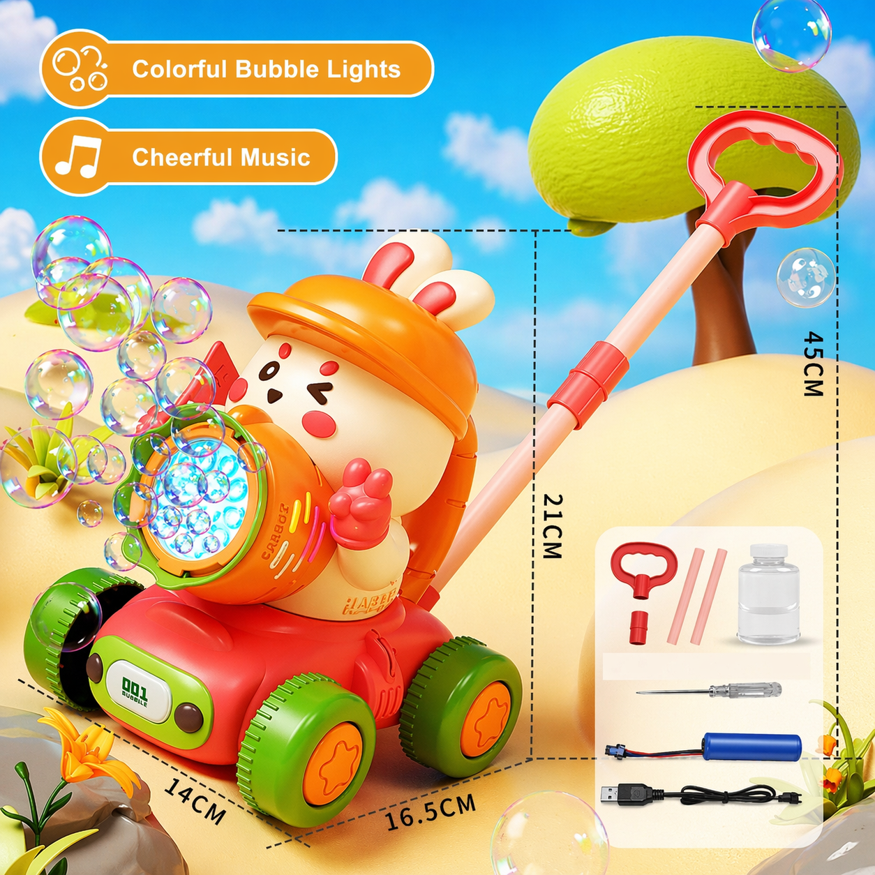 Bubble Blower – Fun & Playful – Bubble Blower Push Cart