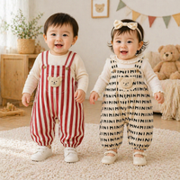 Thumbnail for Striped Overall Romper – Soft & Comfort – Kids' Jumpsuit