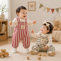 Thumbnail for Striped Overall Romper – Soft & Comfort – Kids' Jumpsuit
