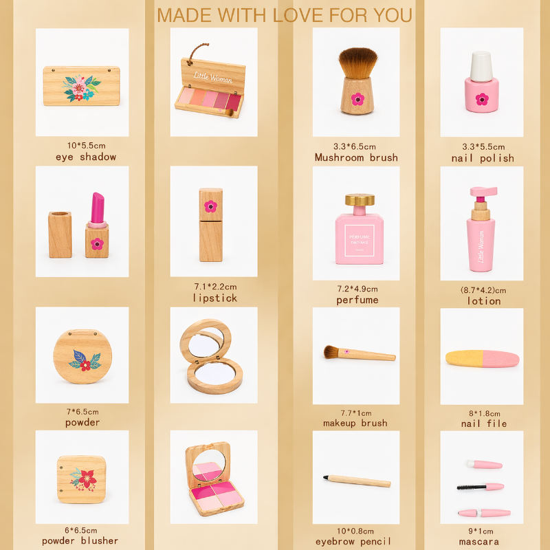 Wooden Makeup Play Set – Creative & Role-Play – Wooden Makeup Set
