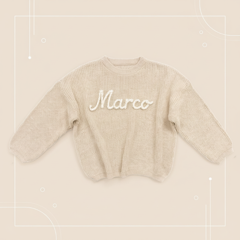 Personalized Baby Sweater – Unique & Loving – Embroidered Personalized Baby Sweater