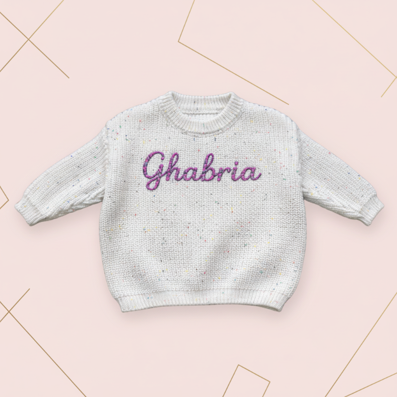 Personalized Baby Sweater – Unique & Loving – Embroidered Personalized Baby Sweater