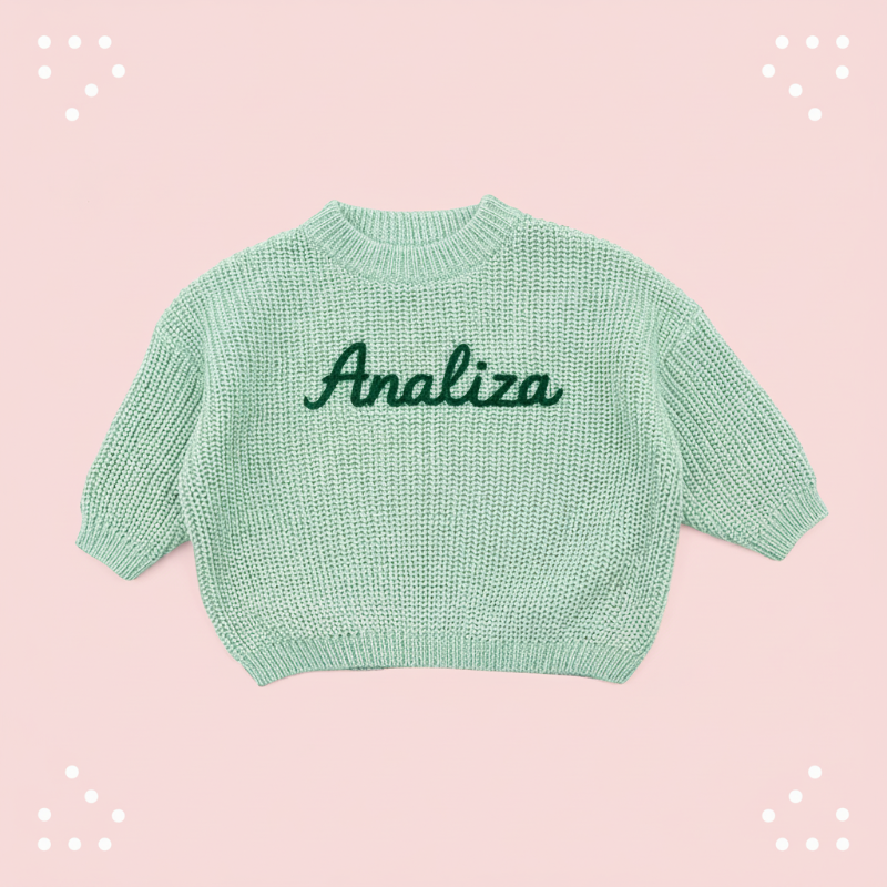 Personalized Baby Sweater – Unique & Loving – Embroidered Personalized Baby Sweater