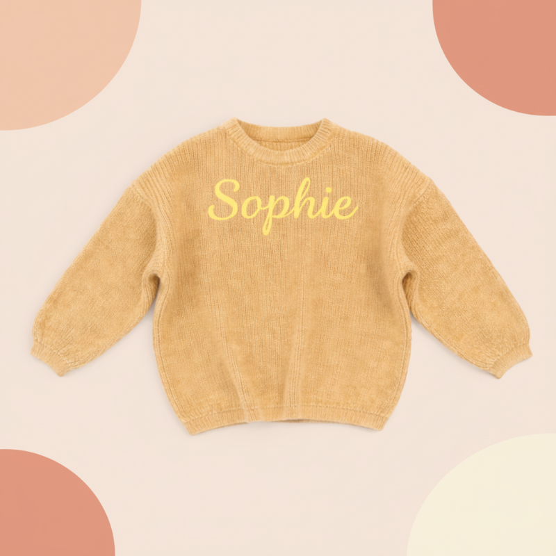 Personalized Baby Sweater – Unique & Loving – Embroidered Personalized Baby Sweater
