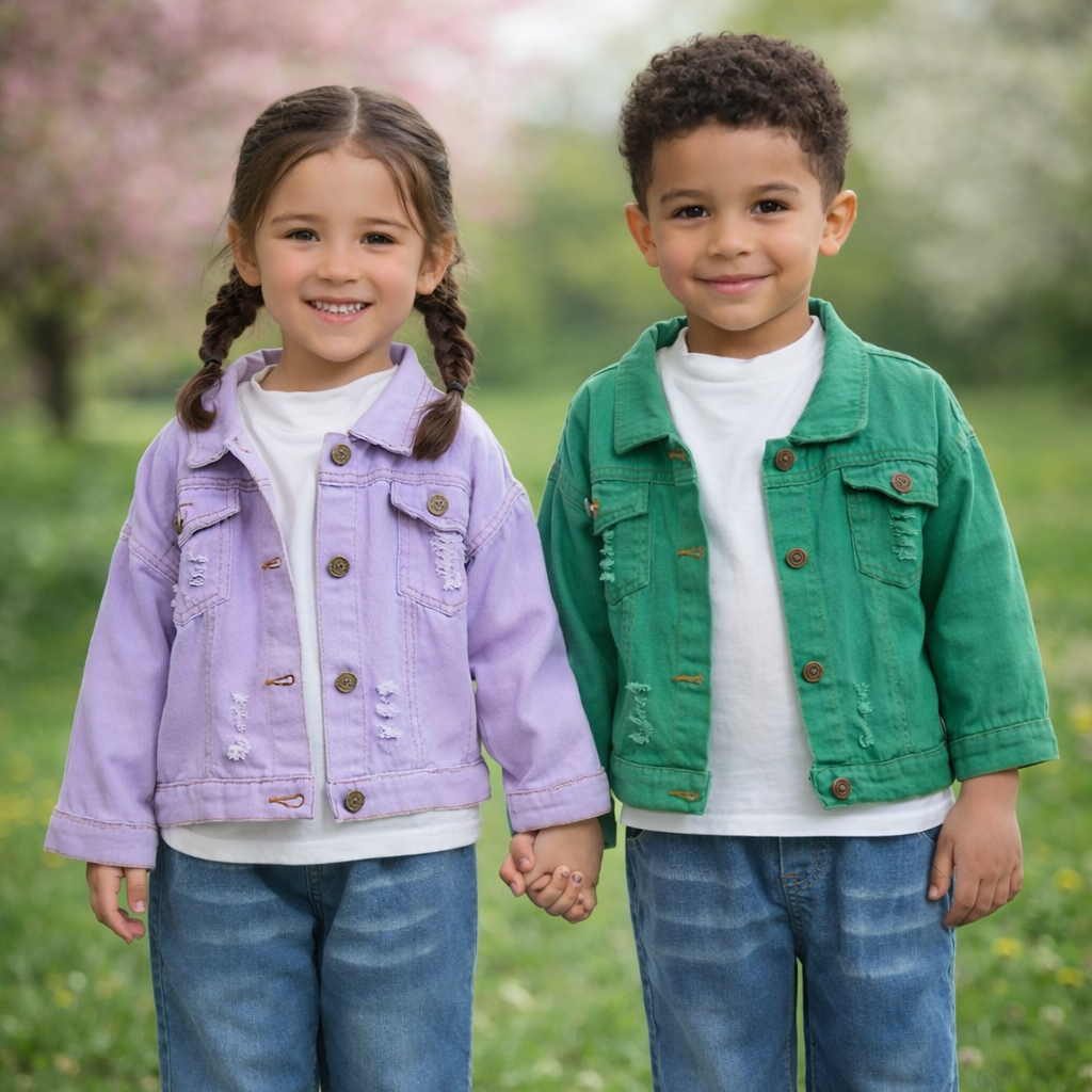Candy Color Denim Jacket – Lightweight Denim Jacket for Kids