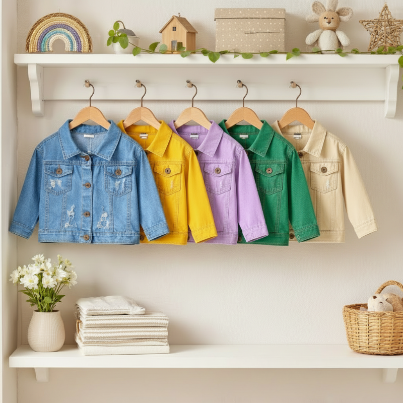 Candy Color Denim Jacket – Lightweight Denim Jacket for Kids