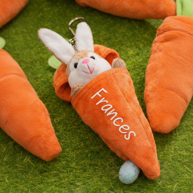Personalized Bunny – The Ultimate Easter Gift - Plush Carrot Bunny with Name