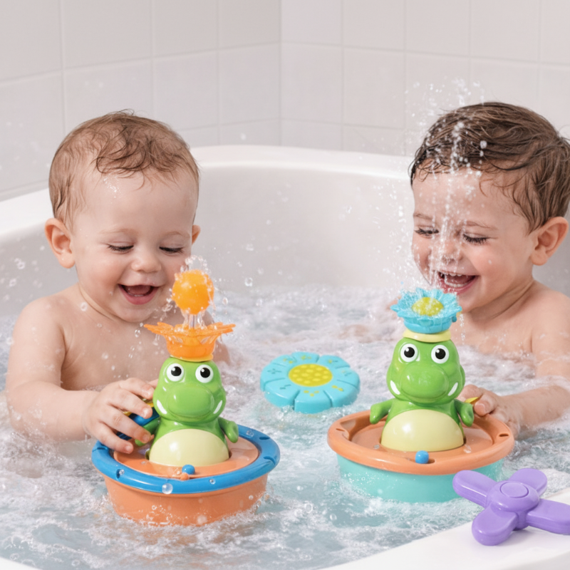 Light Up Crocodile Bath Toy – Interactive & Water Fun – Crocodile Fountain Bath Toys