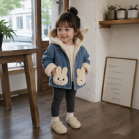 Thumbnail for Girls Bunny Denim Coat – Warm & Comfort – Children's Jacket