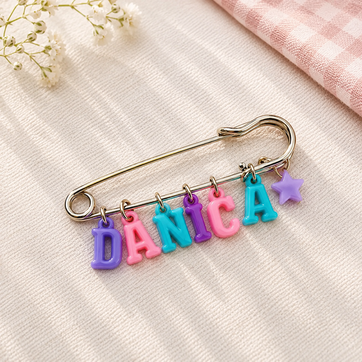 Personalized Charm Pin – Personal & Stylish – Name Brooch