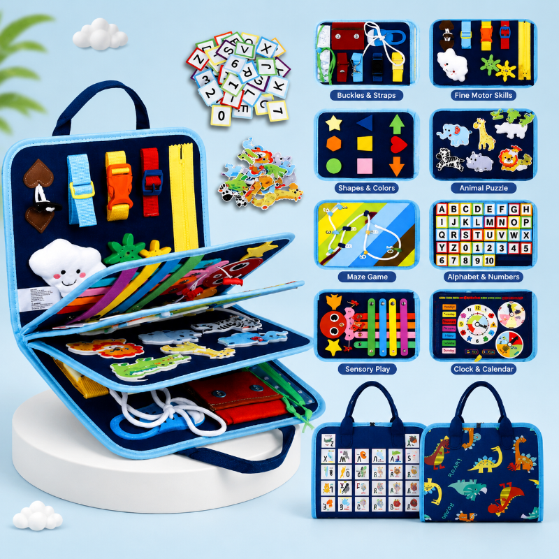7-in-1 Busy Board – Motor Skills & Learning – Activity Board