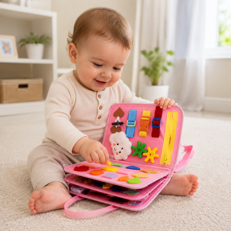 7-in-1 Busy Board – Motor Skills & Learning – Activity Board