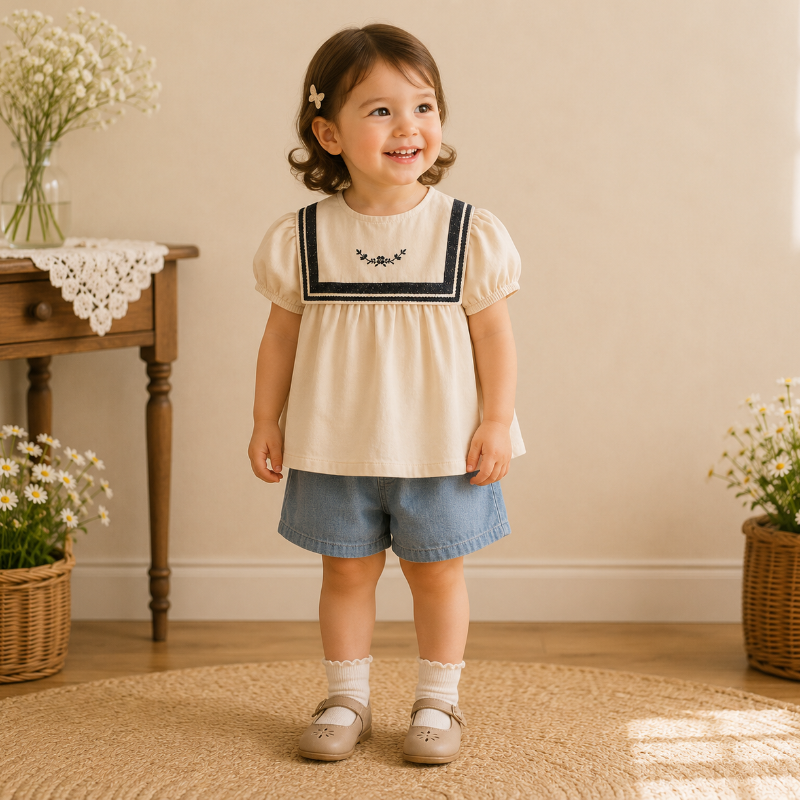 Girls Summer Fashion Top – Lightweight & Comfortable – Vintage Girls' Top