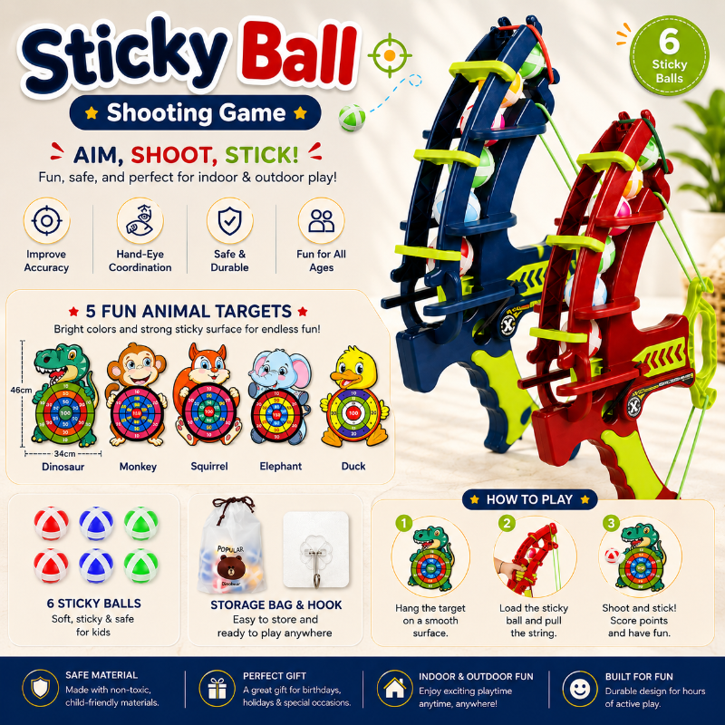 Sticky Ball Shooting Game – Active & Interactive – Darts Set