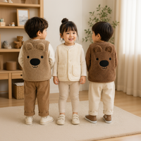 Thumbnail for Baby Bear Fleece Vest – Warm & Soft – Kids' Bear Cardigan