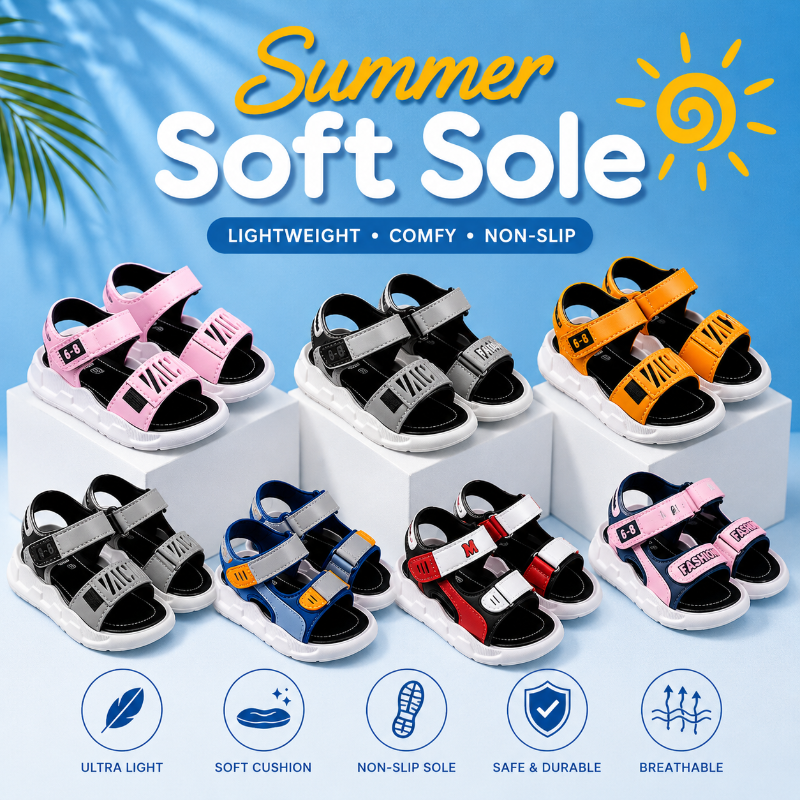 Summer Soft Sole – Comfort & Slip-Resistant – Kids' Sandals