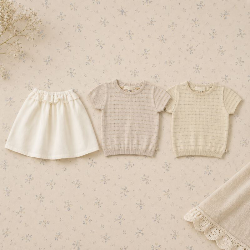 Bella Knit Top & Skirt – Light & Airy – Knitted Children's Summer Set