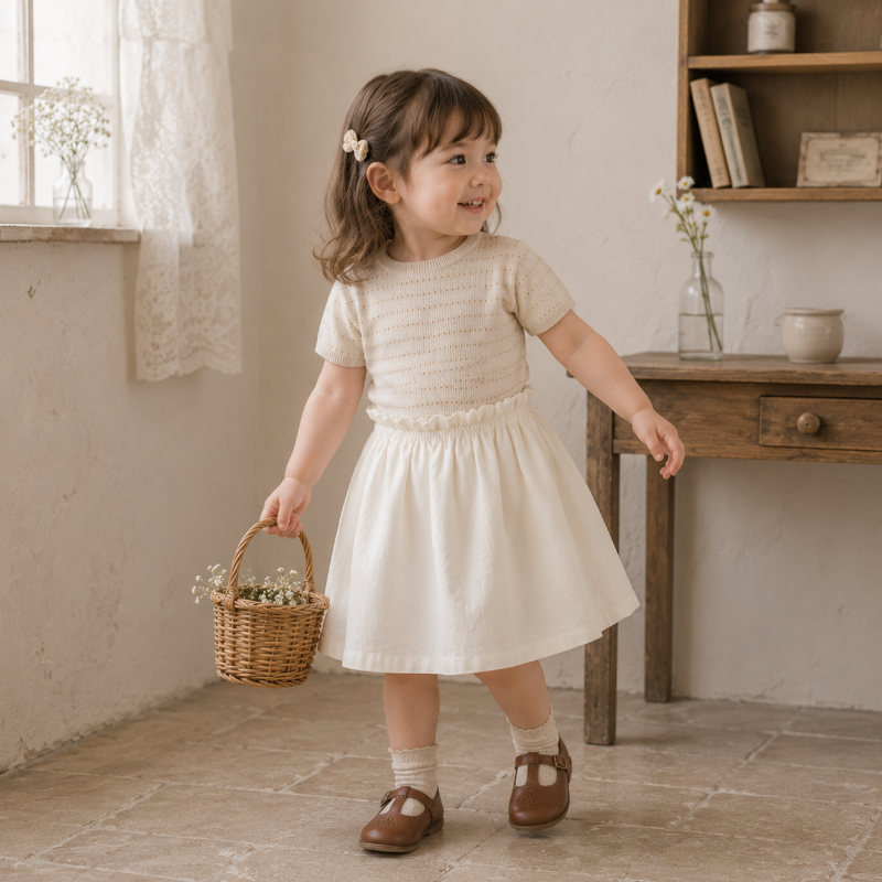 Bella Knit Top & Skirt – Light & Airy – Knitted Children's Summer Set