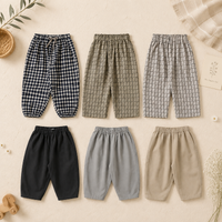 Thumbnail for Plaid Cotton Pants – Lightweight & Breathable – Casual balloon/harem-style pants