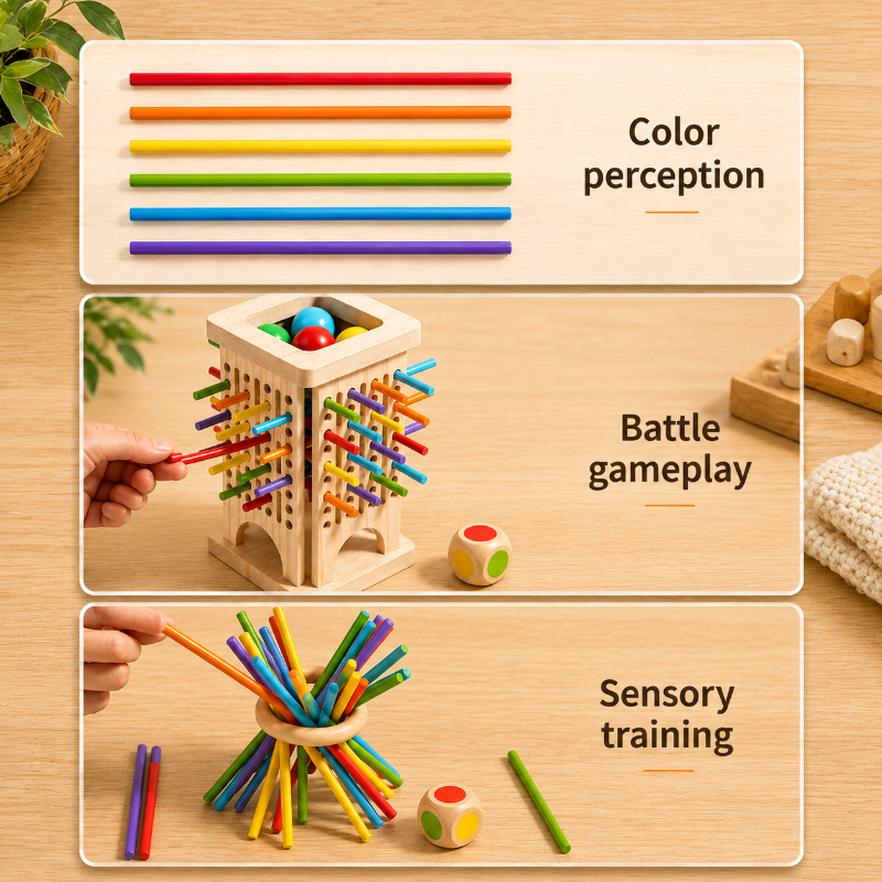 Wooden Stick Battle Game – Thinking & Interactive – Strategy Board Game