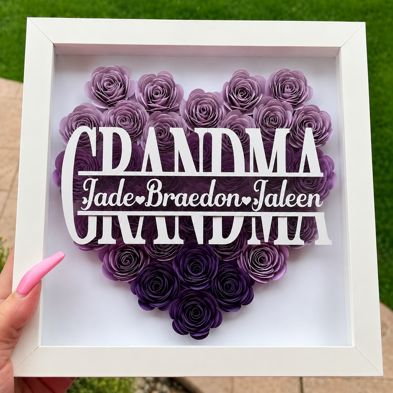 Personalized Rose Shadow Box – Unique Mother's Day Gift – Personalized Rose Shadow Box