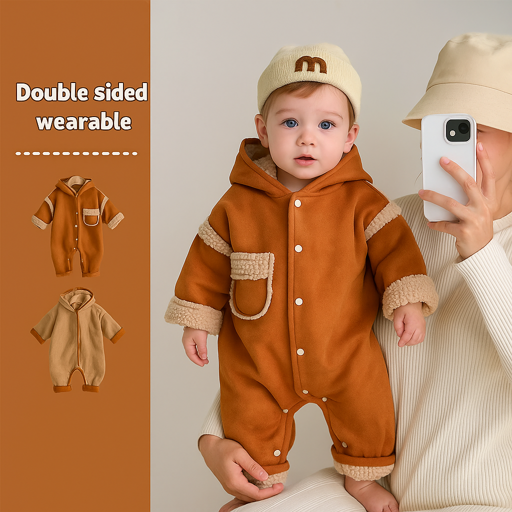 CozyNest – Cozy & Stylish – Thick Winter Romper with Hood