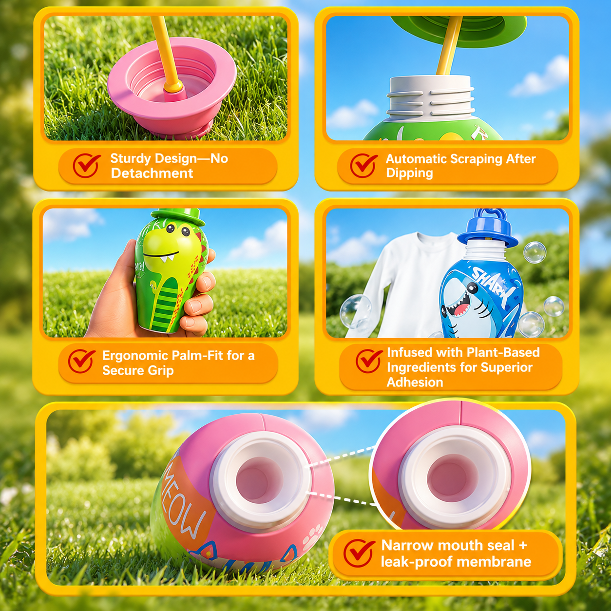BubblePals – Cheerful & Playful – Spill-Proof Mini Bubble Blower with Animal Design