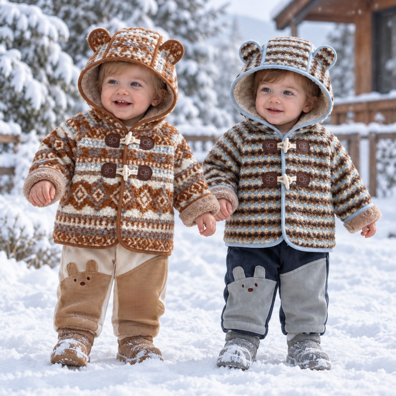 LittleWarm – Cozy & Stylish – Winter Coat with Fair Isle Pattern