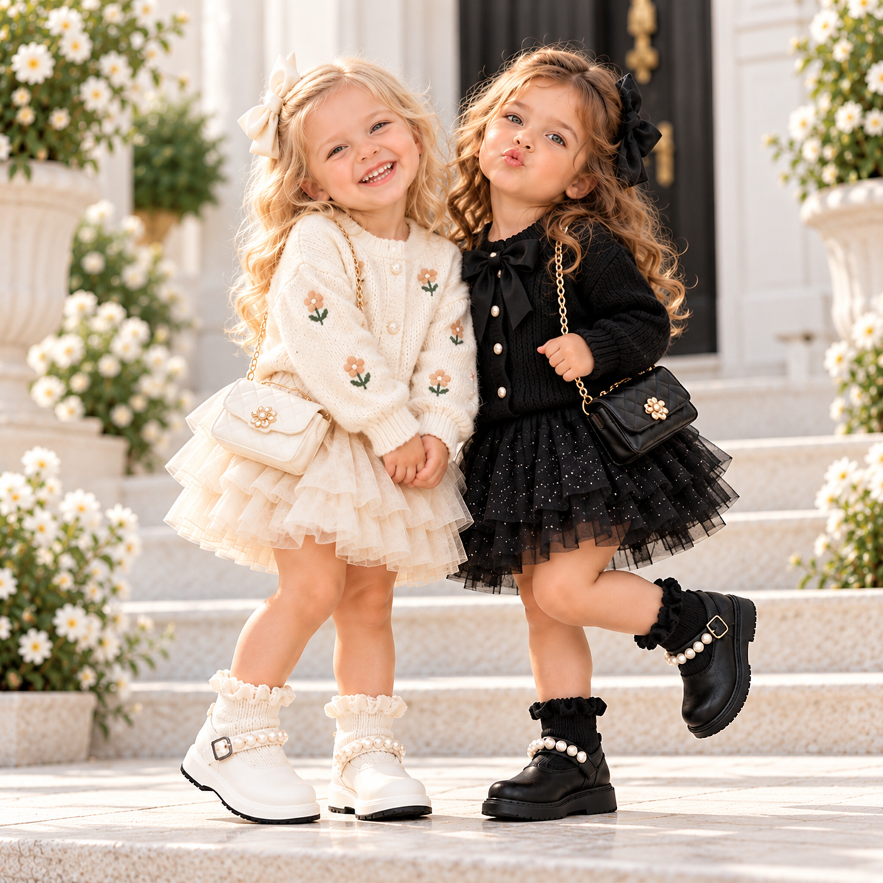 PearlCharm – Elegant & Cute – Children's Ankle Boots with Pearl Details