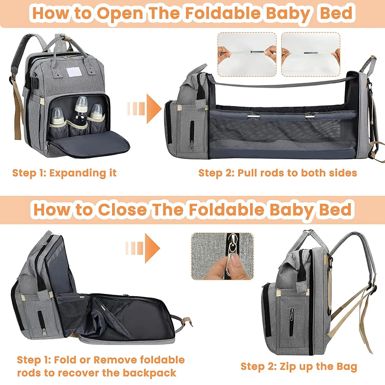 Travel Bag™ - Multifunctional diaper bag - Baby Backpack