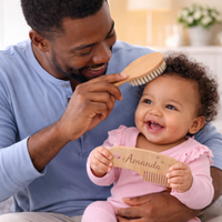 Thumbnail for Personalized Hairbrush – Soft & Unique – Personalized Baby Hairbrush Set