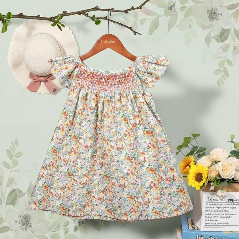 Floral Dress – Light & Airy – Girls' Flutter-Sleeve Dress