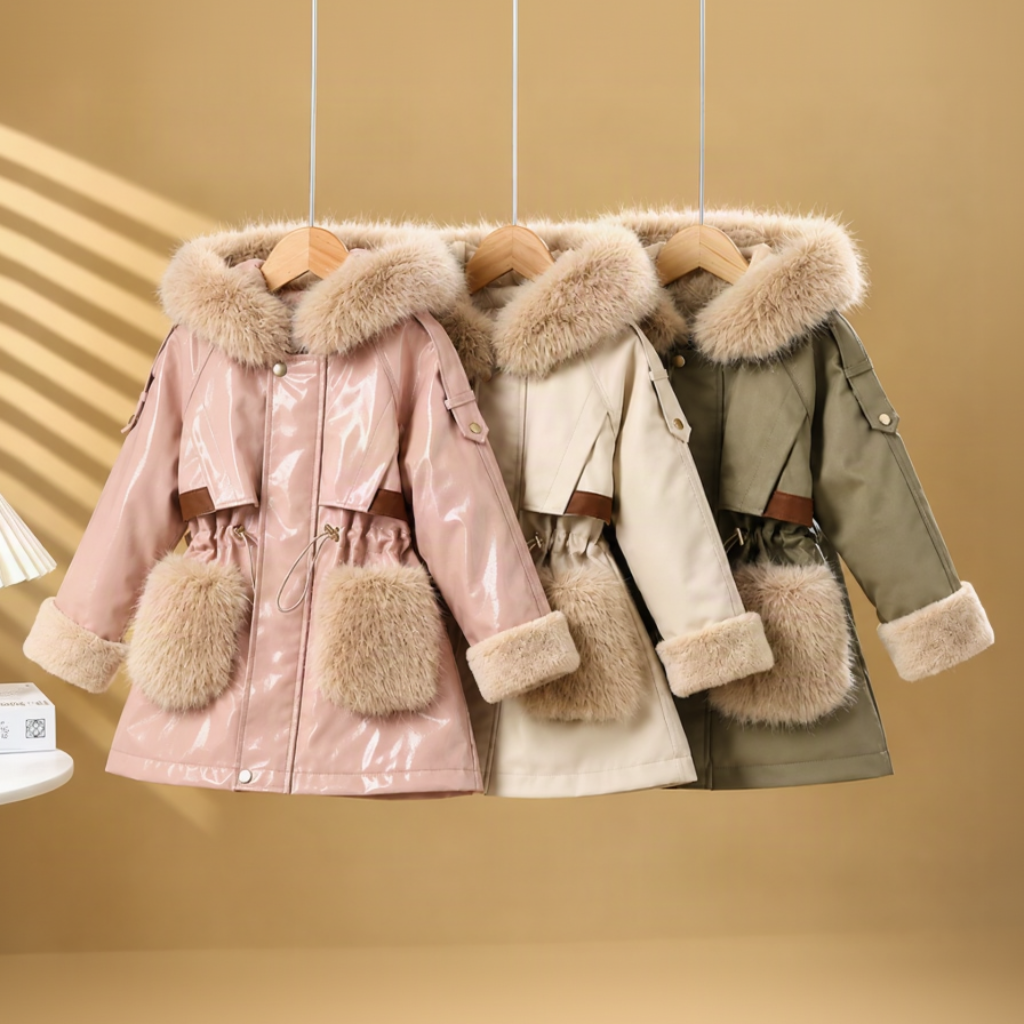 CozyParka – Warm & Soft – Girls' Winter Coat with Plush Collar