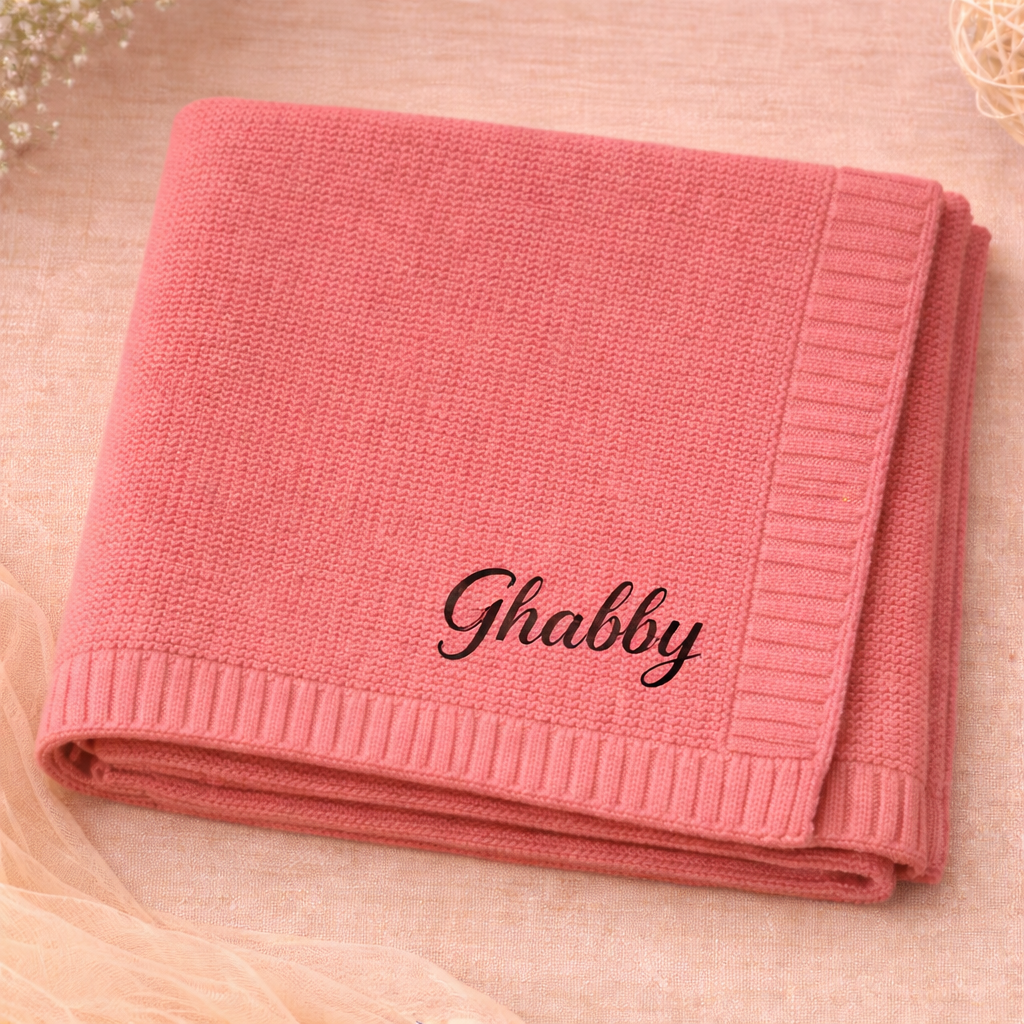 Personalized Baby Blanket – Soft & Unique – Personalized Embroidered Cotton Blanket