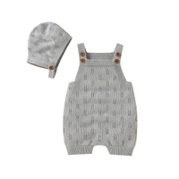 Thumbnail for MiniCozy – Soft & Comfortable – Knitted Baby Overalls with a Little Hat
