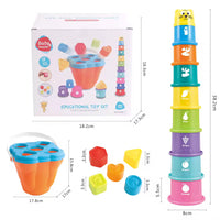 Thumbnail for SmartSort – Motor Skills & Educational – Stacking Cups with Shapes Sorting Game