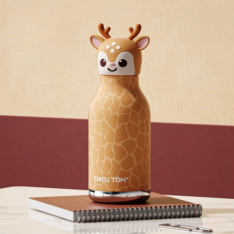 AnimalSip – Cute & Practical – Children's Stainless Steel Thermos Bottle with Animal Print