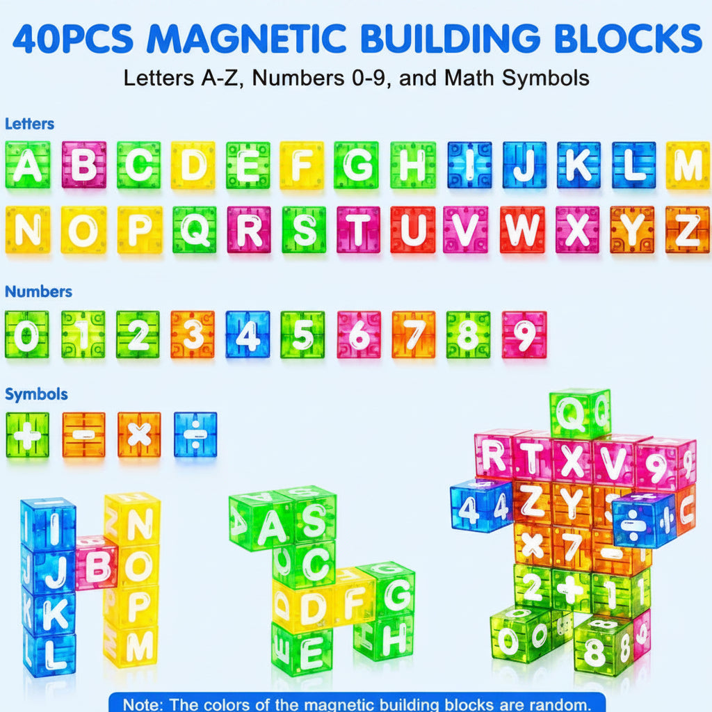 LearnCube – Educational & Interactive – Magnetic Letter and Math Cubes