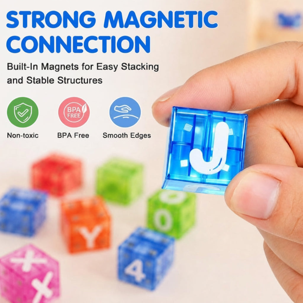 LearnCube – Educational & Interactive – Magnetic Letter and Math Cubes
