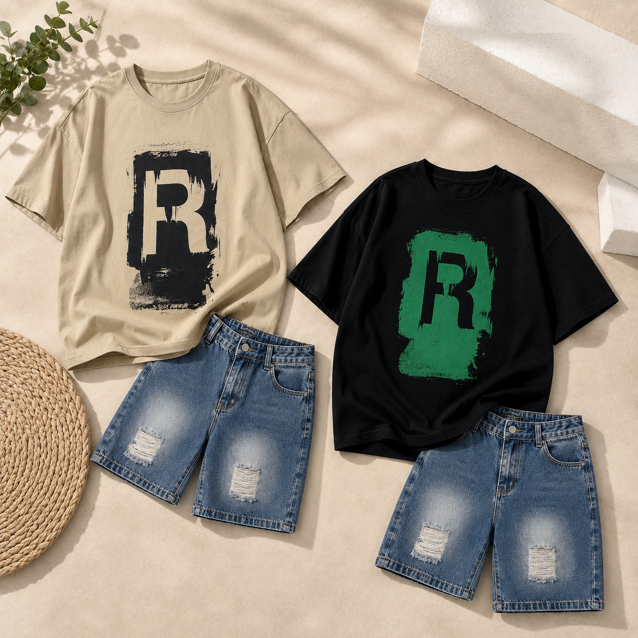 CoolBoys – Cool & Comfortable – Boys' Outfit with Shirt and Denim Shorts