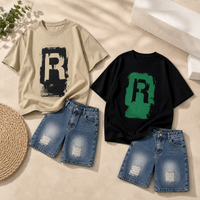 Thumbnail for CoolBoys – Cool & Comfortable – Boys' Outfit with Shirt and Denim Shorts