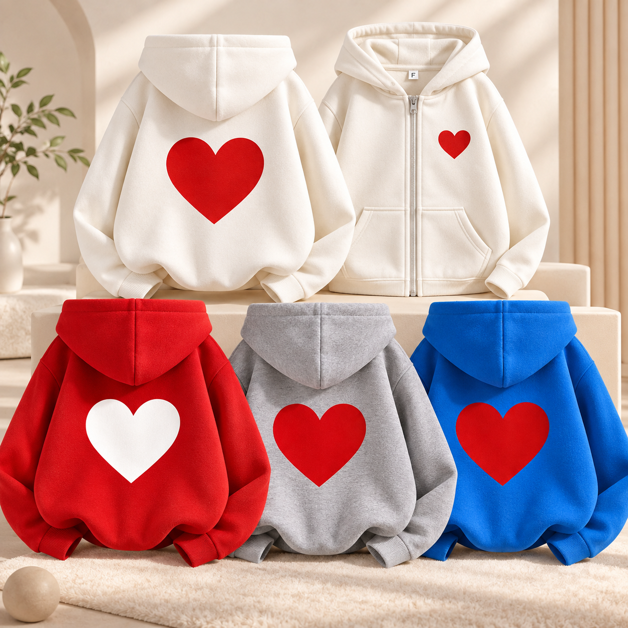 LittleLove – Soft & Sweet – Kids' Hoodie with Heart Print