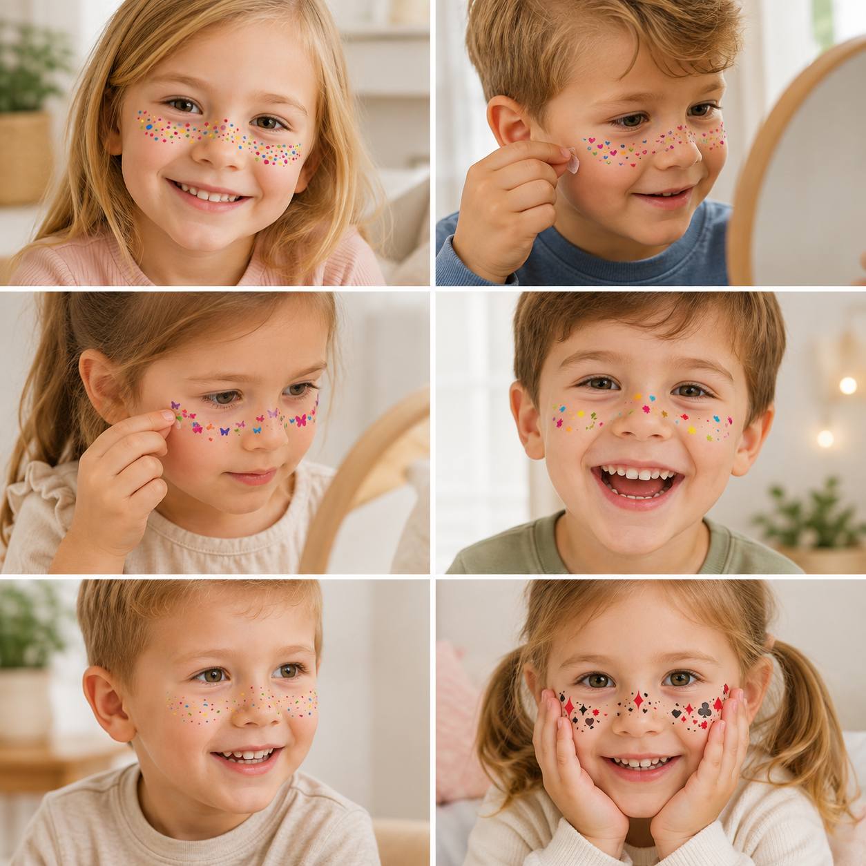 PartyFreckles –Colorful & Festive – Temporary Face Stickers (set of 6)