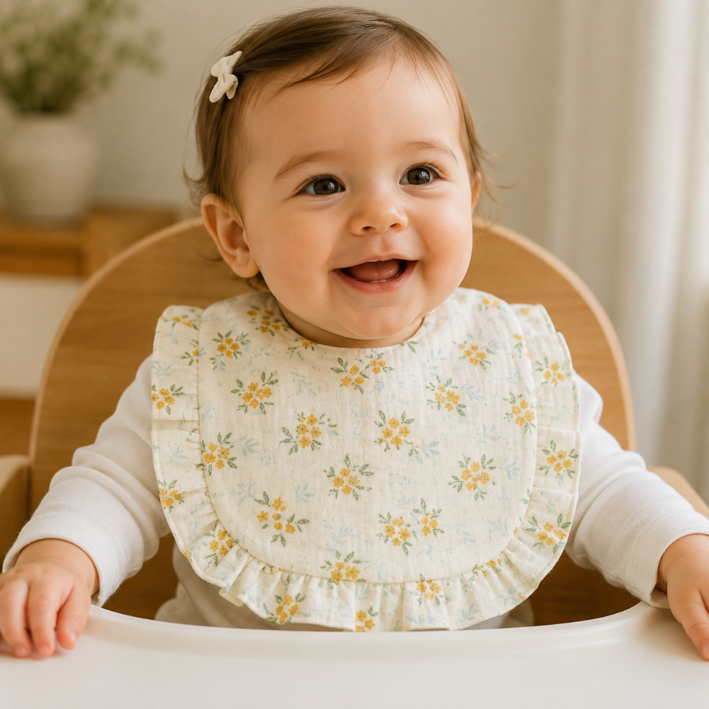 BabyBloom – Cute & Comfortable – Baby Bib with Ruffled Edg