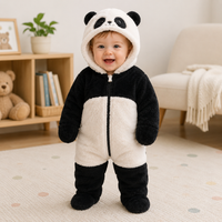 Thumbnail for CozyBear – Soft & Warm – Baby Onesie with Animal Hood