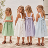 BloomGrace – Cute & Comfortable – Children's Dress with Bow & Adjustable Shoulder Straps