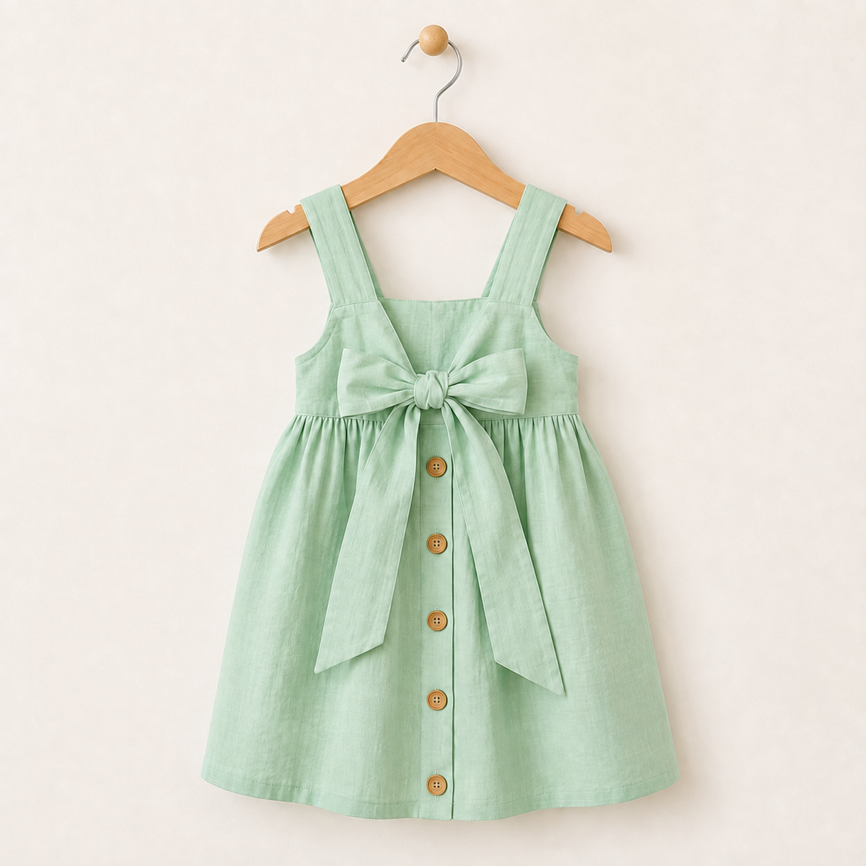 BloomGrace – Cute & Comfortable – Children's Dress with Bow & Adjustable Shoulder Straps