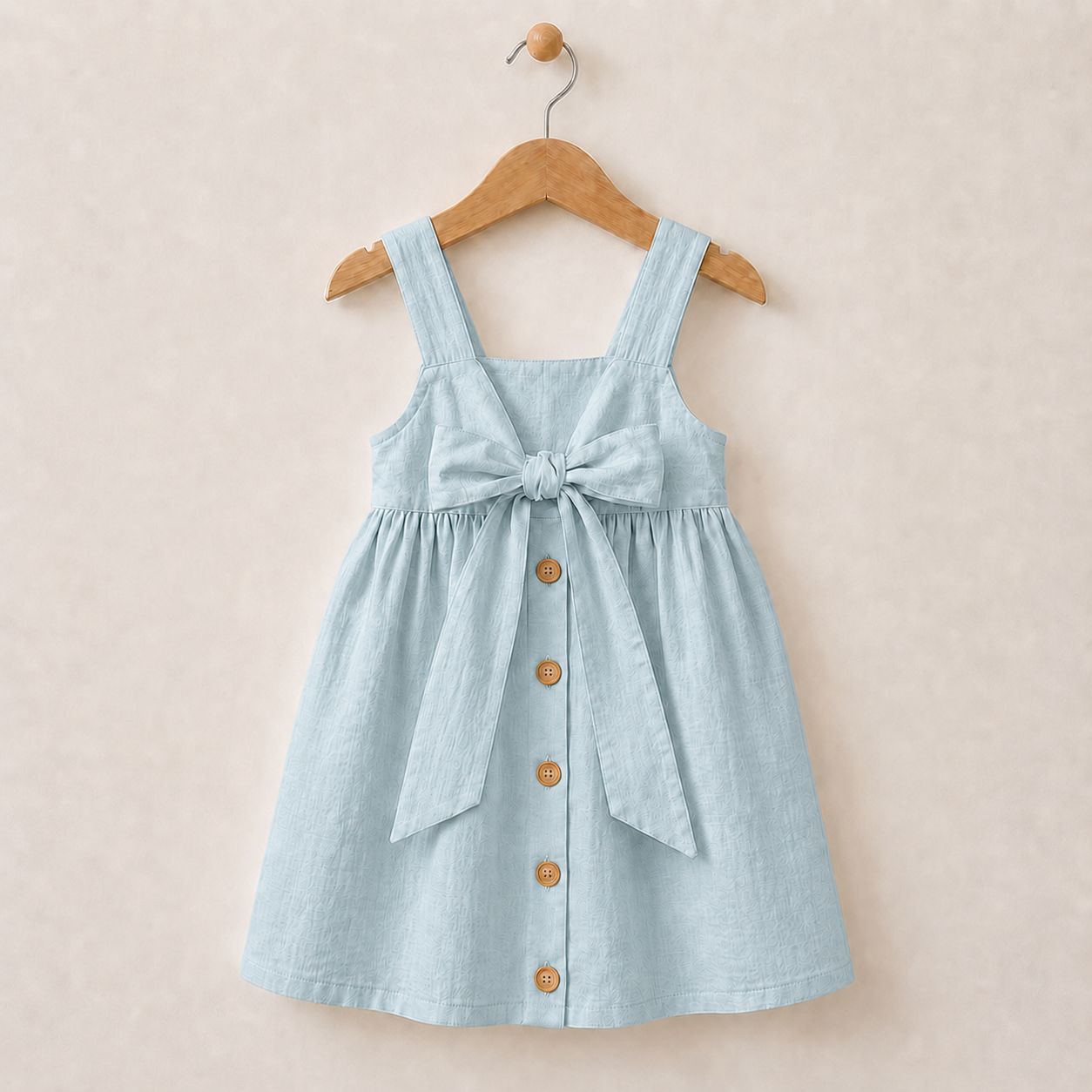 BloomGrace – Cute & Comfortable – Children's Dress with Bow & Adjustable Shoulder Straps
